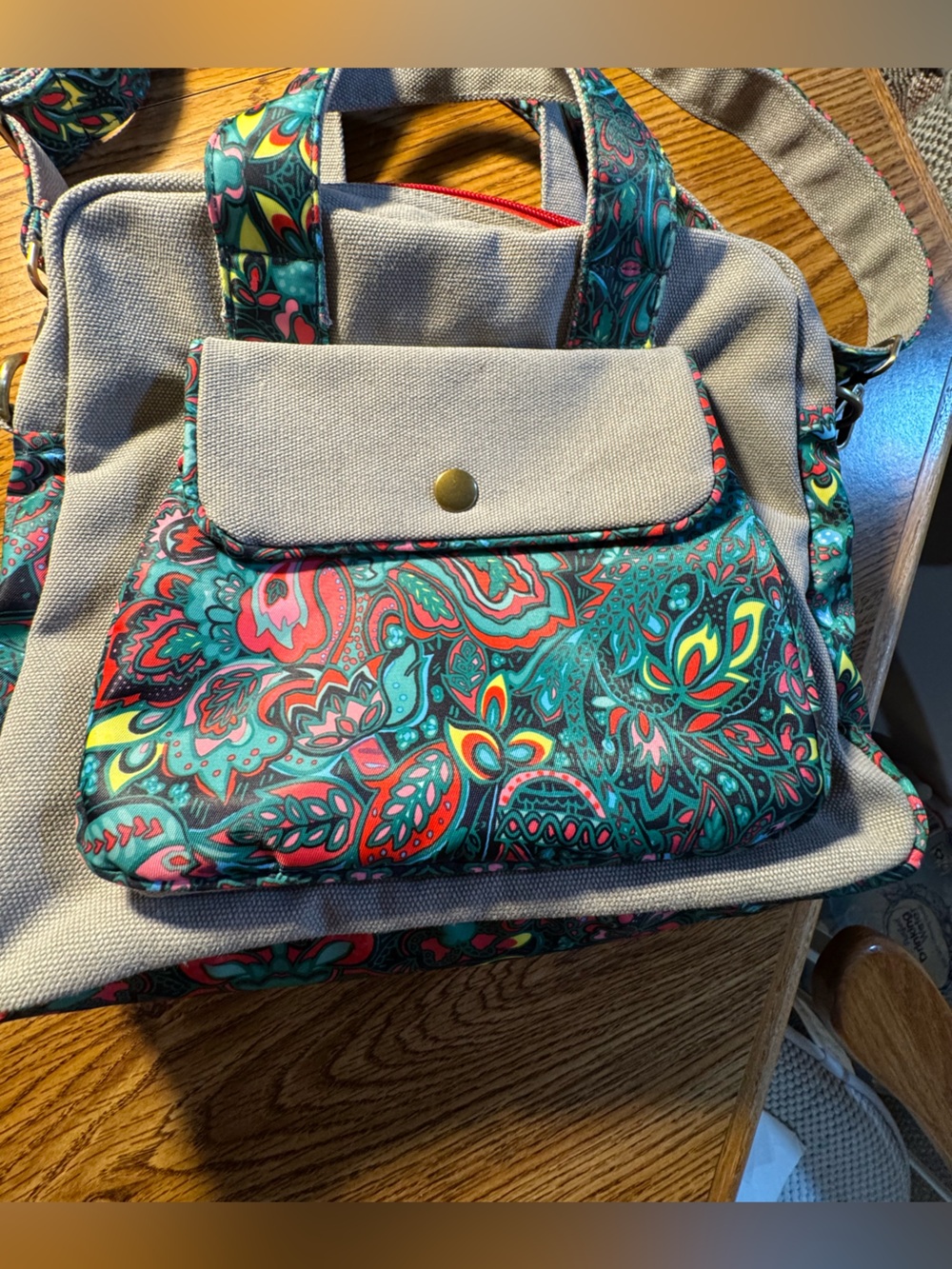 Black Butterfly Floral Canvas Crossbody Purse for Women, Boho Shoulder Bag - Picture 11 of 15